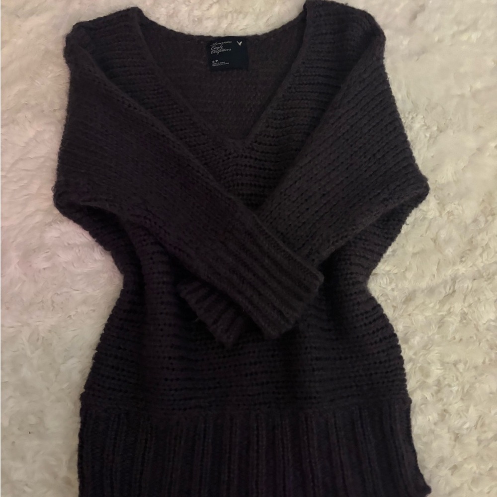 American Eagle Outfitters Vintage Purple V-Neck Sweater
